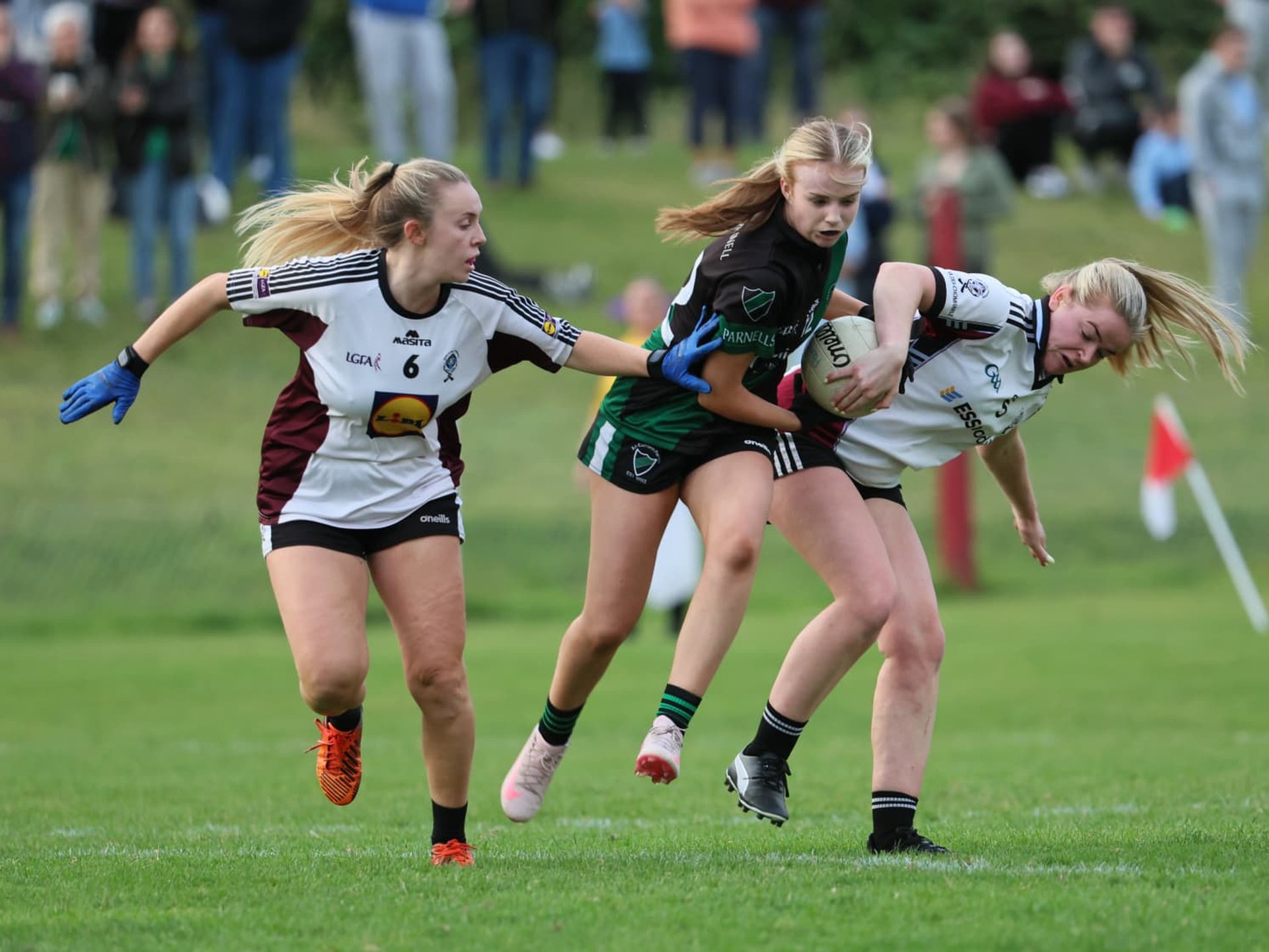 Action from the Go Ahead Ireland Junior L Championship Final Good Counsel Liffey Gaels vs Pobal Parnell. Sept 5th. Image Credit Maurice Grehan. Image
