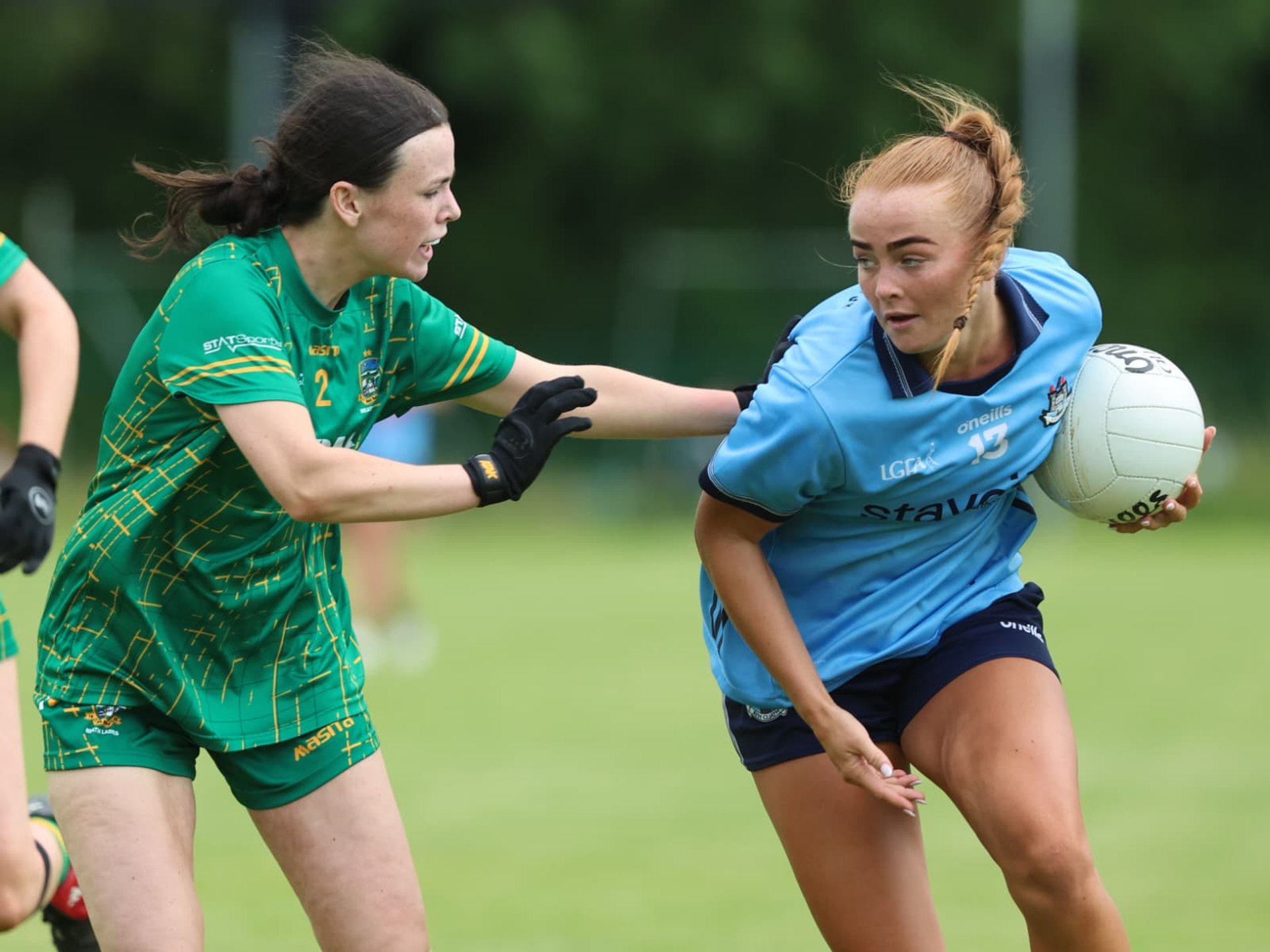 Dublin's goal scorer Lucy Ahern (Na Fianna) in action vs Meath, Saturday June 27th. Image credit Maurice Grehan.  Image