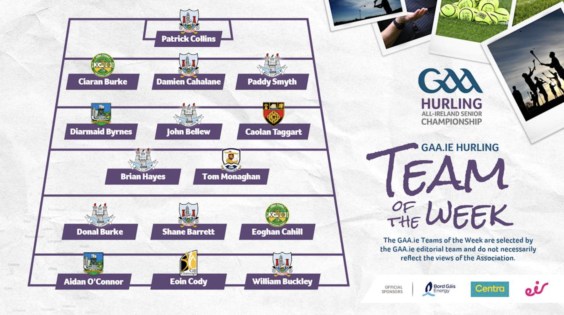 Official GAA Hurling Team of the Week Image
