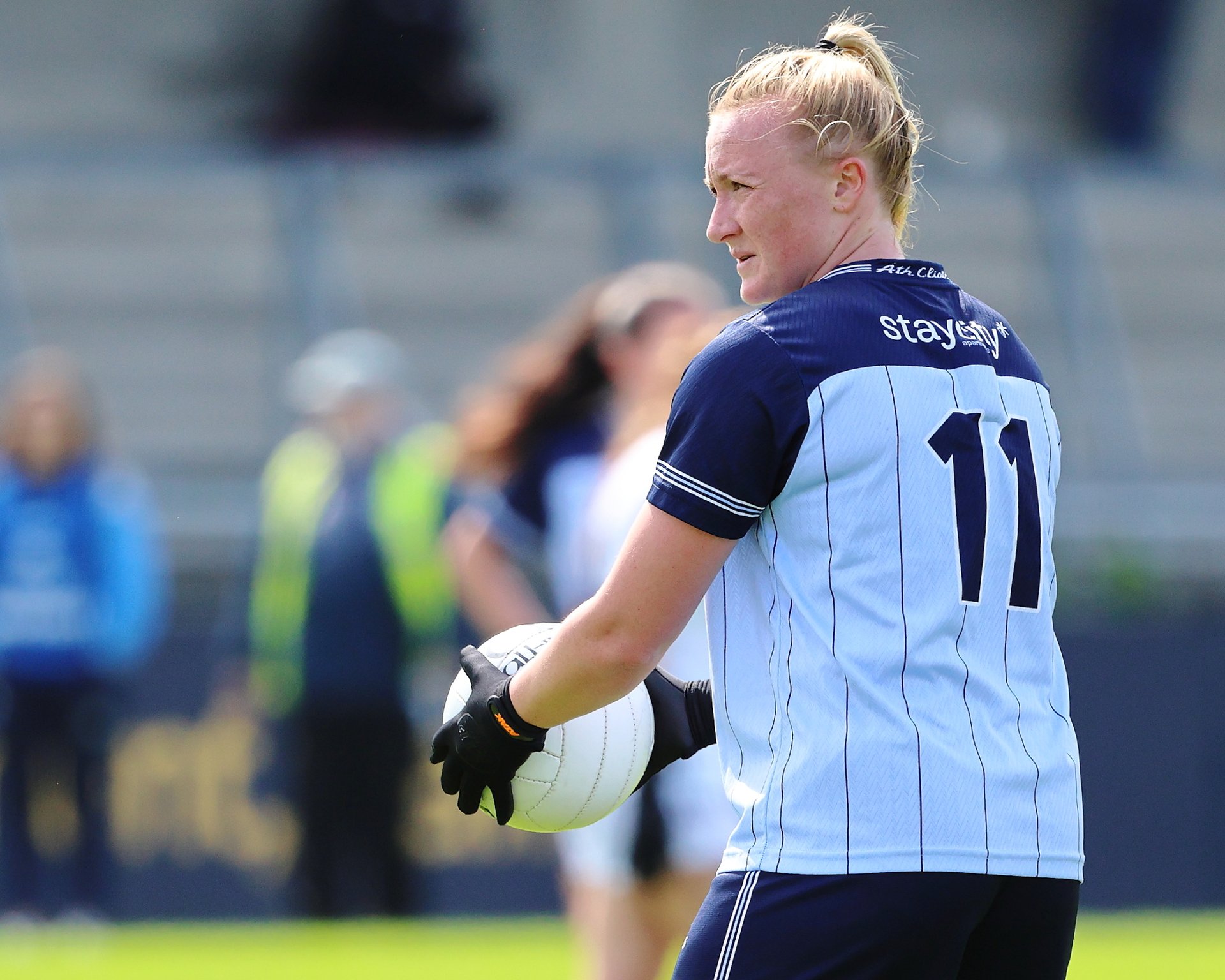 Dublin captain Carla Rowe (Clann Mhuire) is named at centre forward for the Dubs big championship clash with Meath. Image Credit Maurice Grehan Image