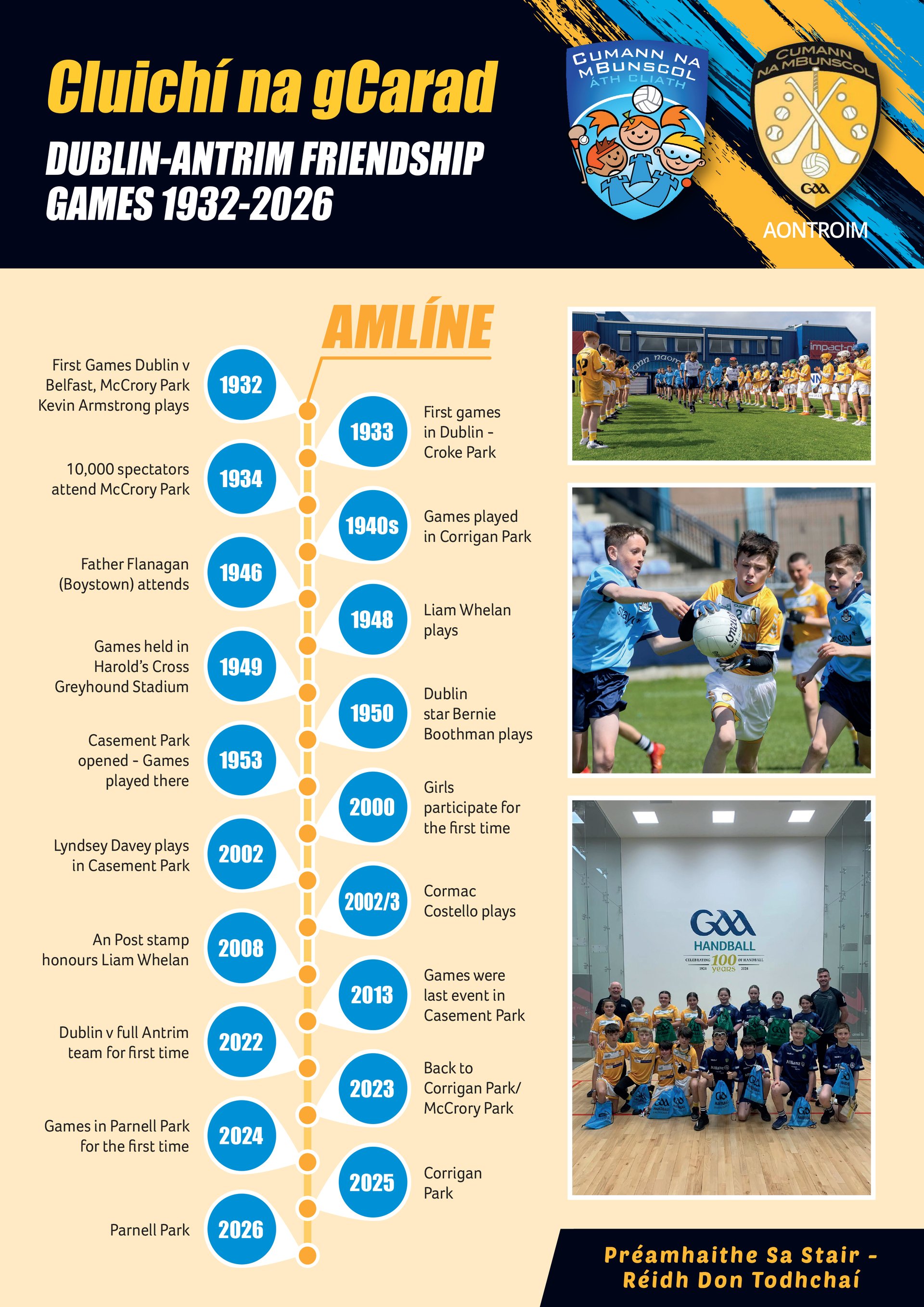 Front page of the 2026 Cluichí na gCarad programme. Image