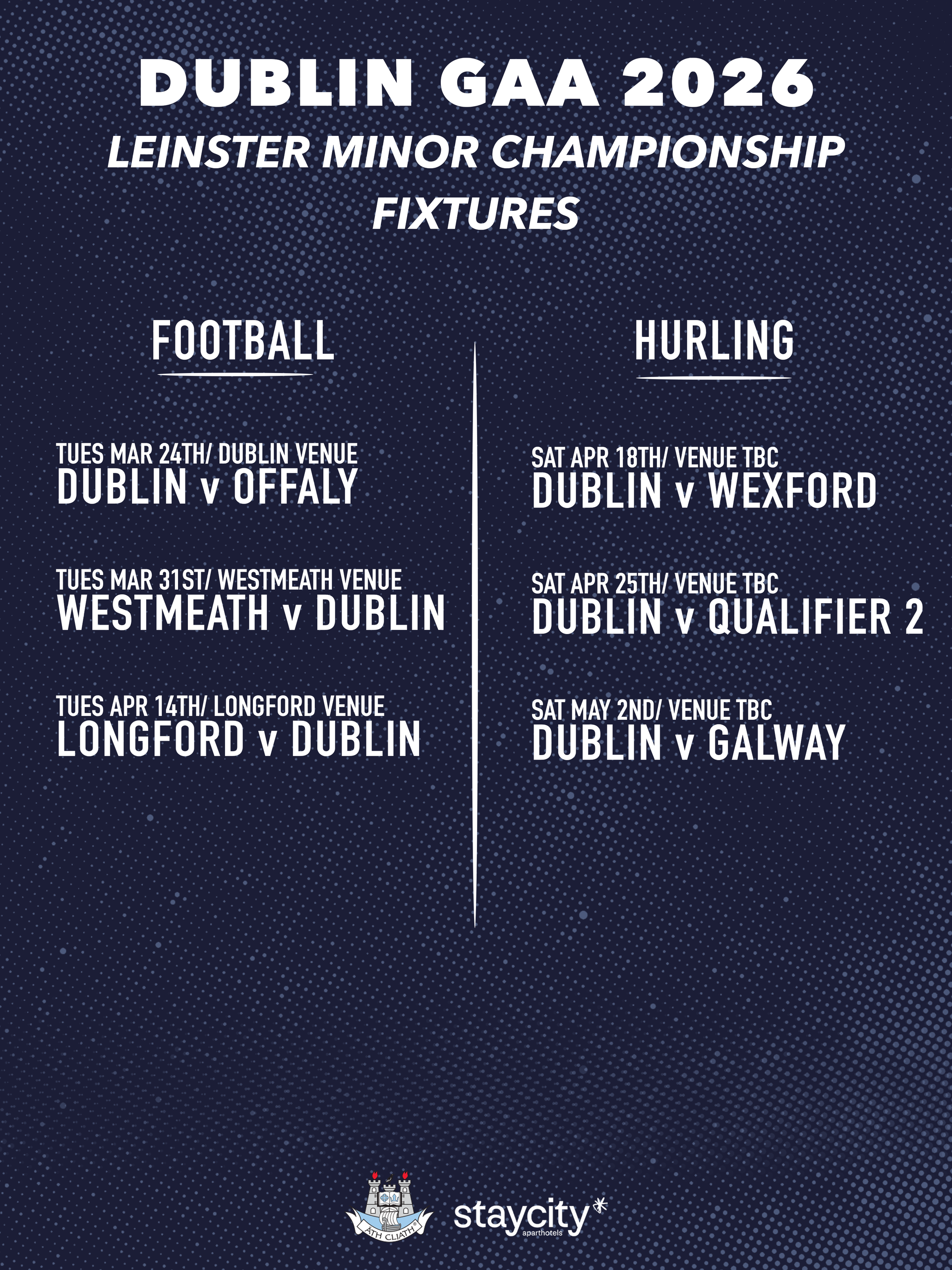 Leinster Minor Football & Hurling fixtures Image