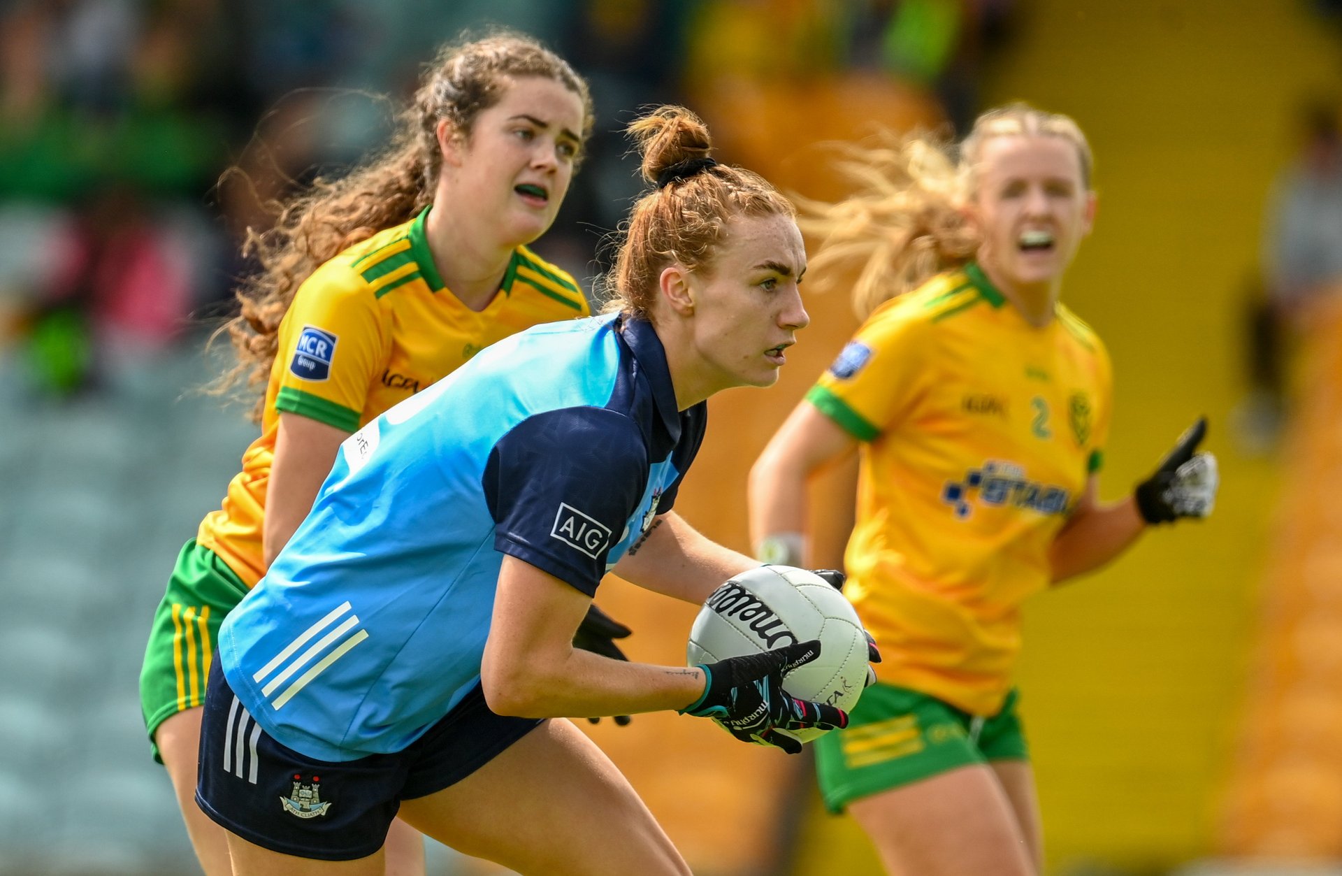 Lauren Magee in action for Dublin vs Donegal back in 2023. Dublin defeated Donegal in the TG4 All Ireland QF to progress to set up a semi-final meeting that year vs Cork. Image credit Sportsfile.  Image