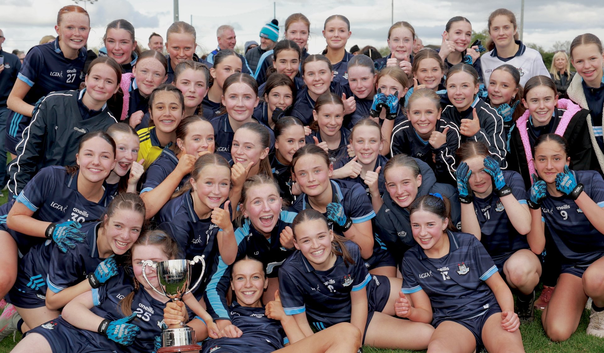 Dublin U14's celebrate their stunning Leinster final victory over Meath. Image credit Karl Gormley Image