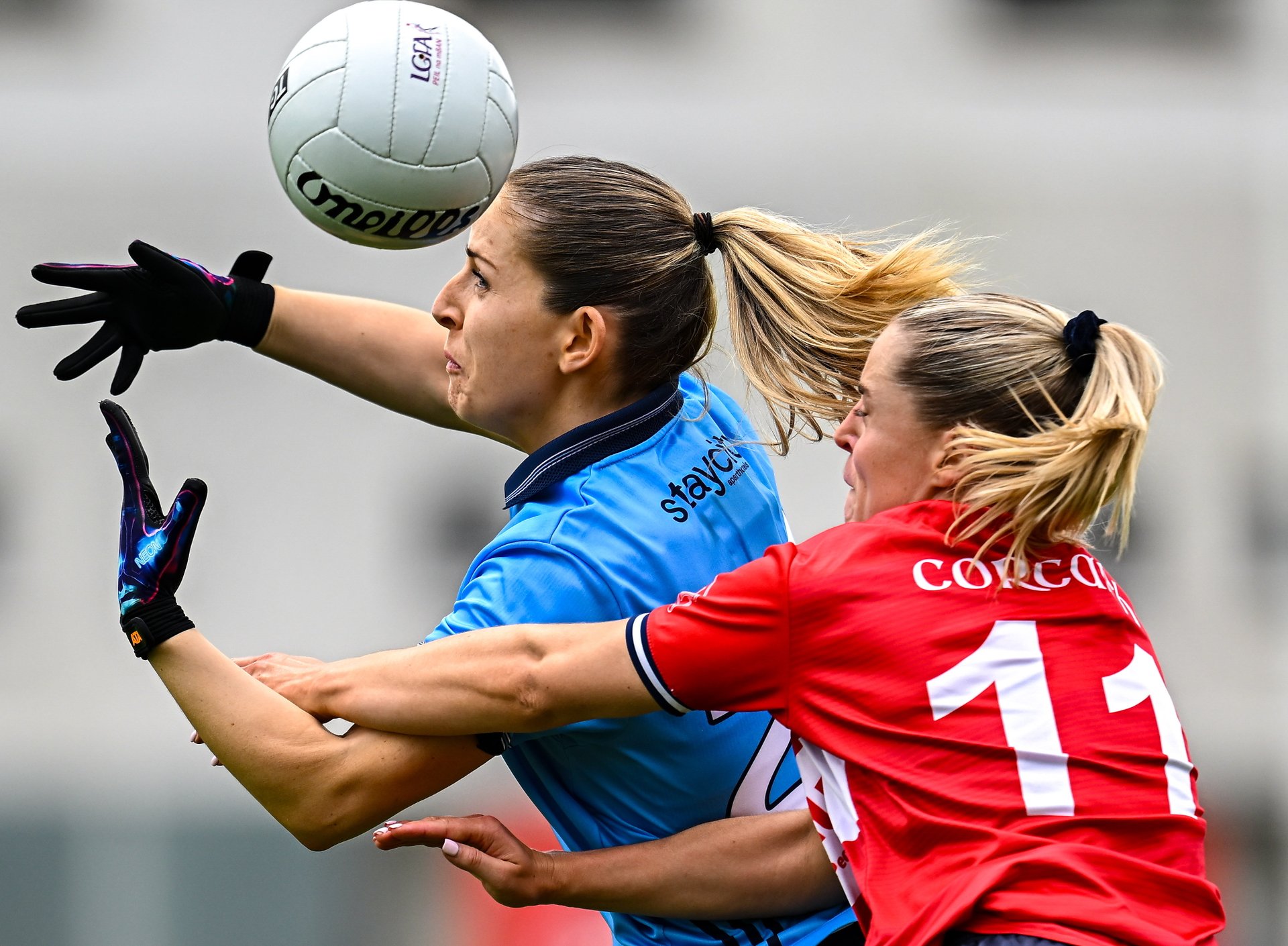 Dublin's Rebecca McDonnell in action vs Cork during the 2025 TG4 All Ireland Quarter Final at Parnell Park. Image Credit Maurice Grehan.  Image