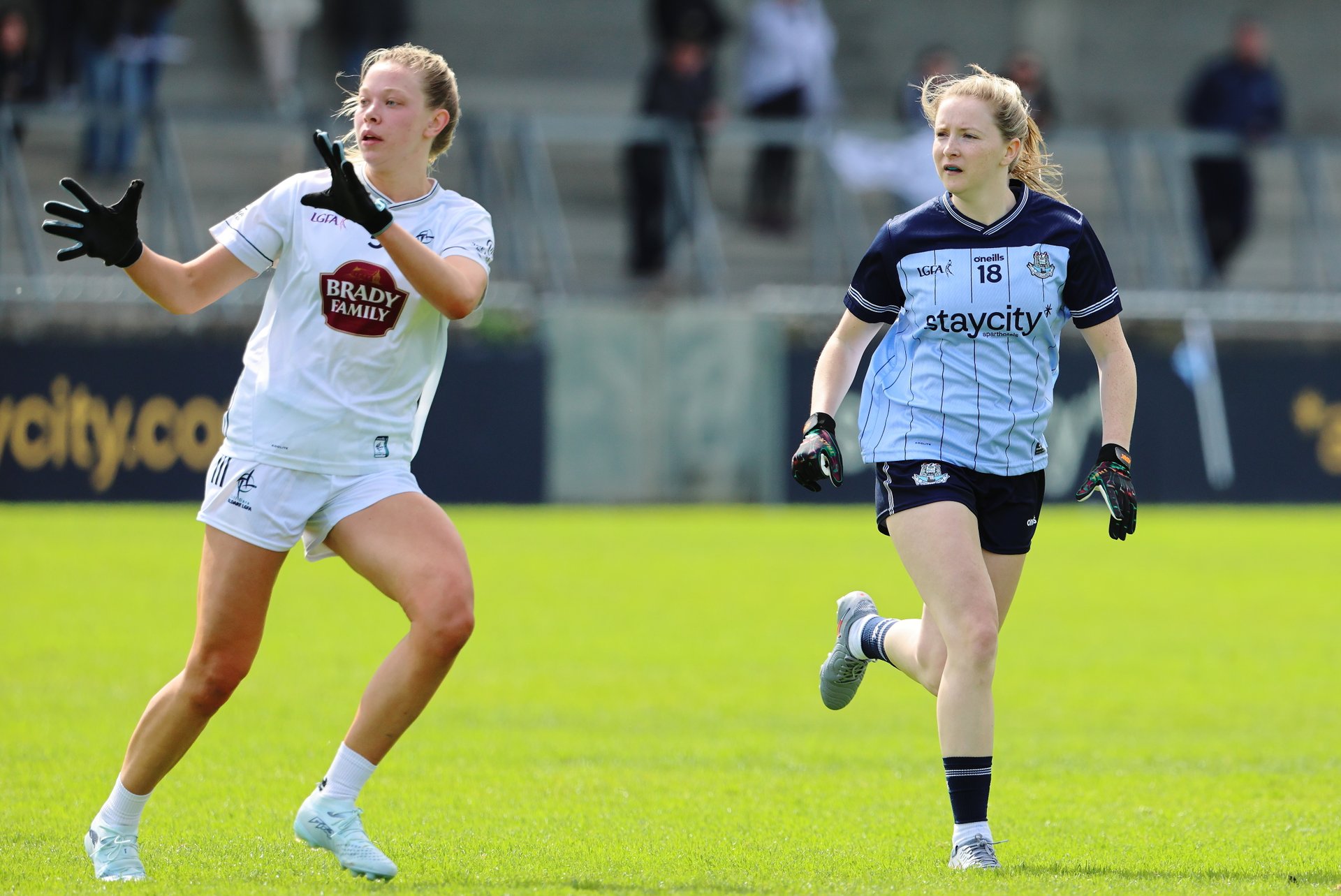Dublin's Caoimhe O'Connor (Clontarf) in action against Kildare back on May 2nd. The two Counties met again in this Sunday TG4 Leinster Senior Final at Croke Park. Image credit Maurice Grehan.  Image