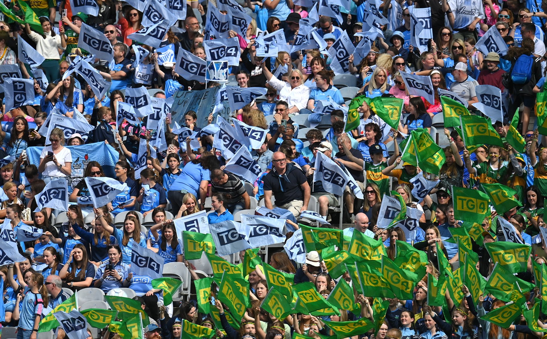 Supporters pictured at the 2023 All Ireland final between Dublin & Kerry. Credit Sportfile. Image