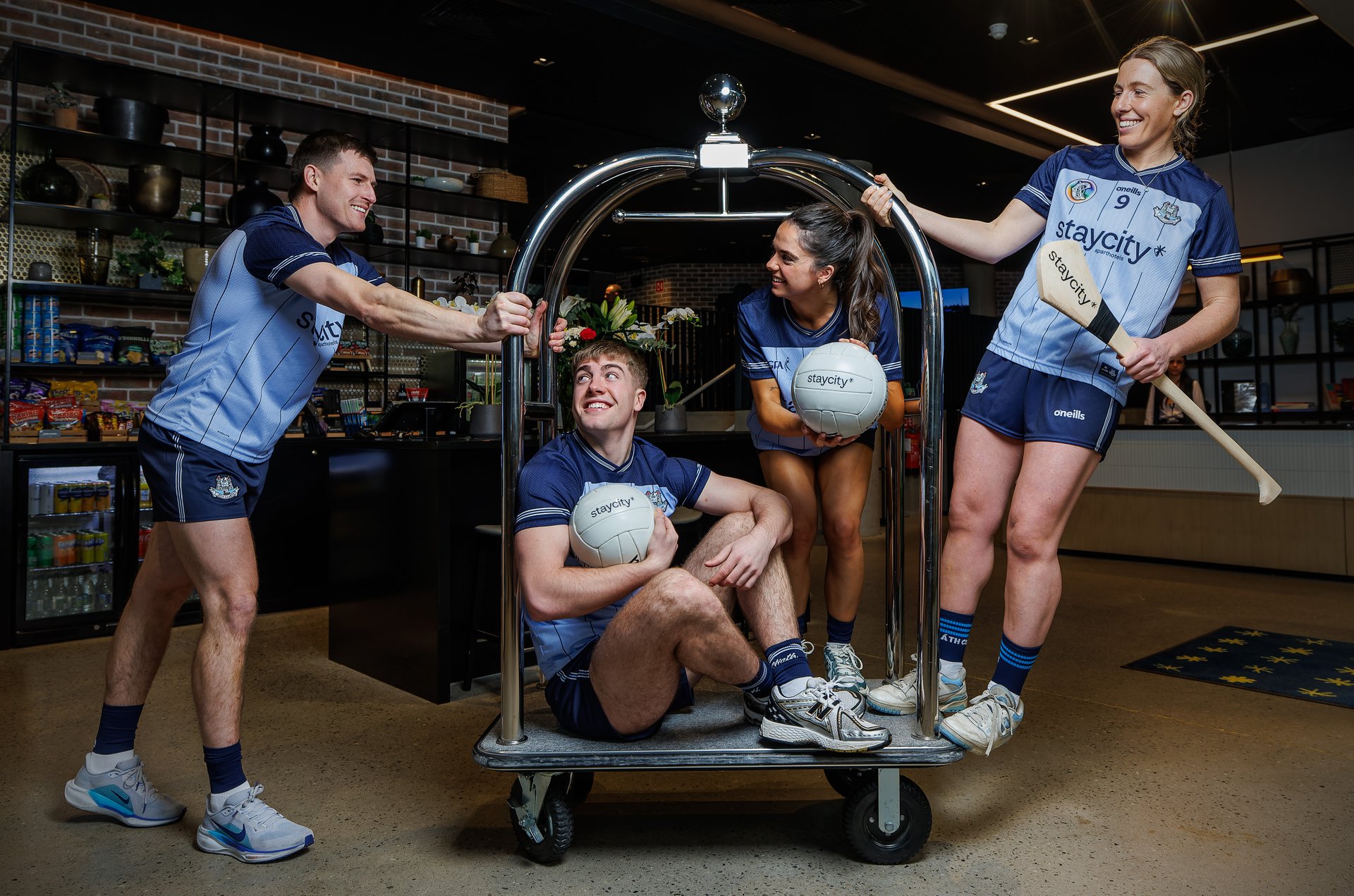 Staycity Aparthotels is proud sponsor of Dublin GAA across all four codes of the game. At the season launch in Staycity Aparthotels Mark Street were Greg McEneaney, Niamh Crowley, James Madden and Sinéad Wylde. Get up to 25% off Staycity Aparthotel locations across Europe when you book before February 1st.  Image