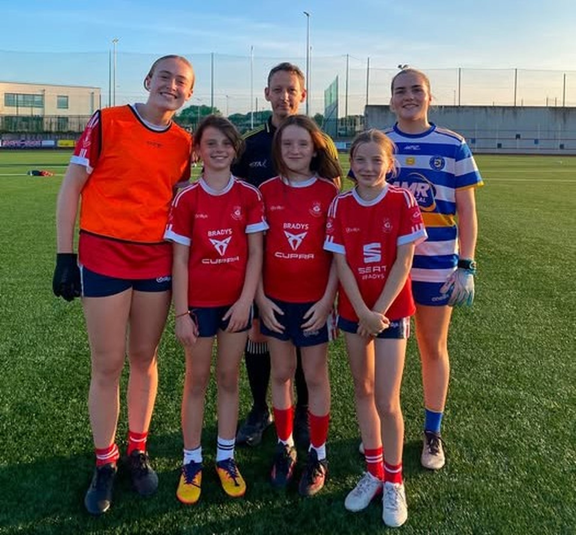 SMILE YOU ARE ON CAMERA- St Brigids & Templeogue Synge St captains pictured ahead of their PTSB IFC encounter in Russell Park, August 26th. Credit St Brigids GAA club Image