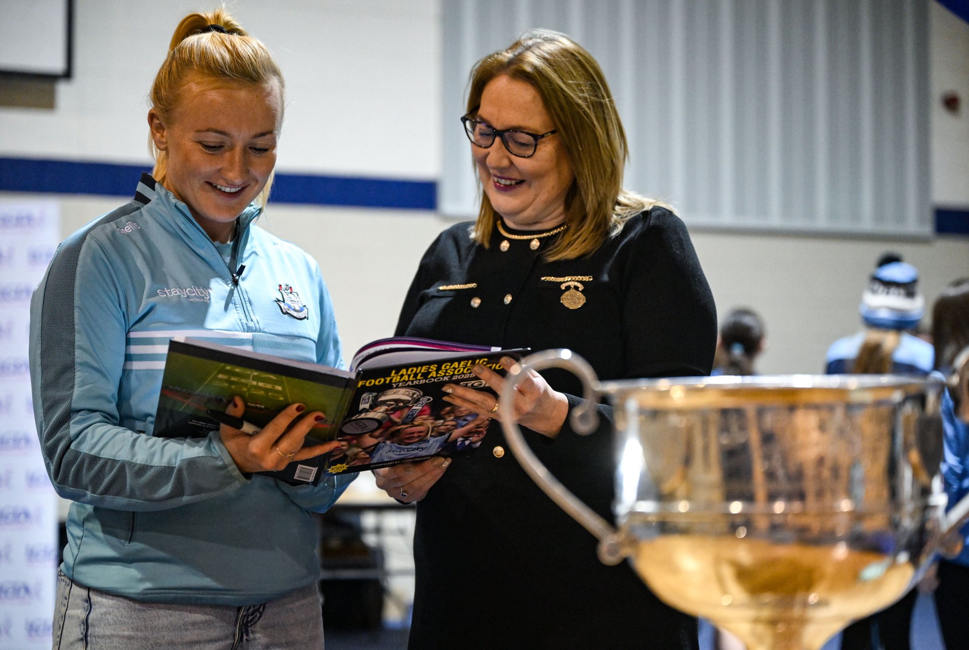 LGFA President Triona Murray pictured here alongside Dublin captain Carla Rowe is one of the confirmed contributors on the day. Credit Sportsfile Image