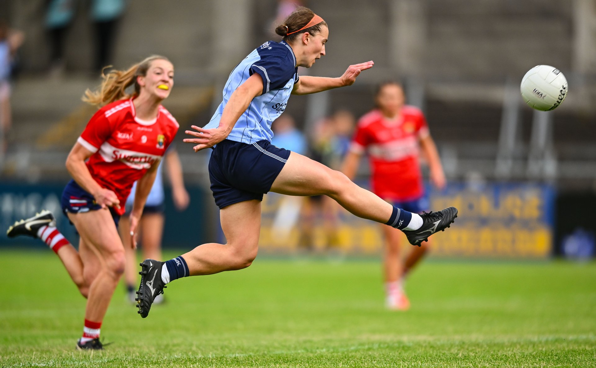 Dublin's Orlagh Nolan (Ballinteer St Johns) in action vs Cork during the TG4 All Ireland QF at Parnell Park. Sportsfile.  Image