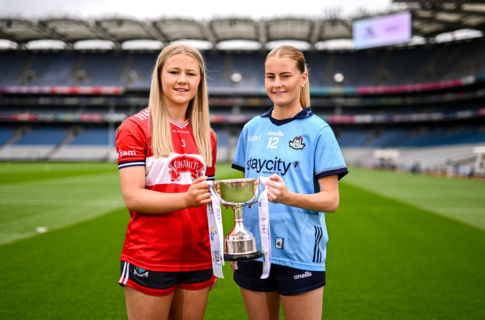 Minor Captains Allie Tobin (Cork), Charlie Murphy (Dublin) pictured at Croke Park ahead of the ZuCar Minor All Ireland Finals. Credit Sportfile Image